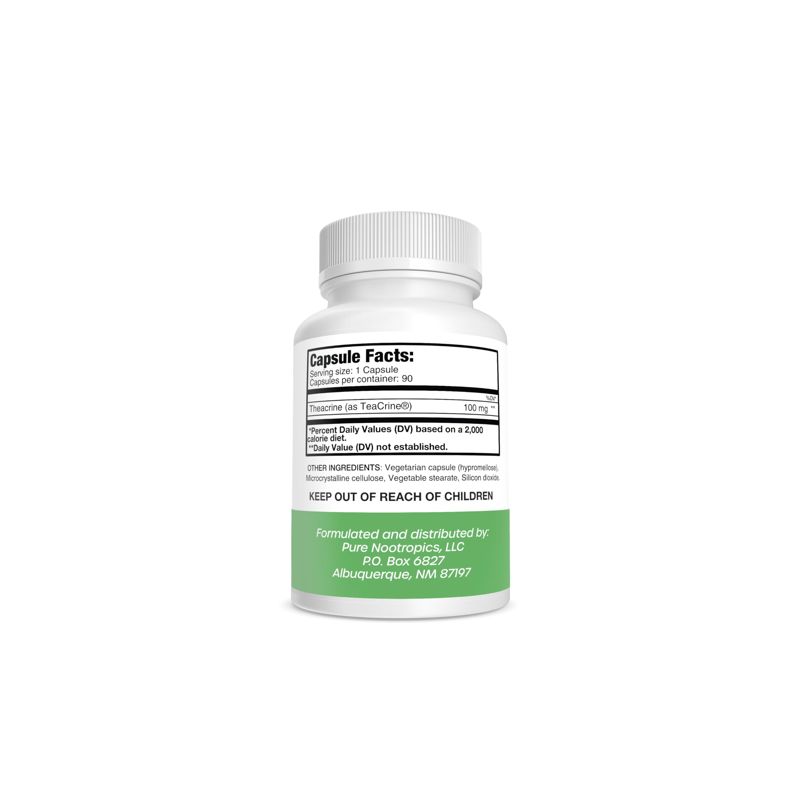 Pure Nootropics cápsula detalle de textura y fácil dosificación segura