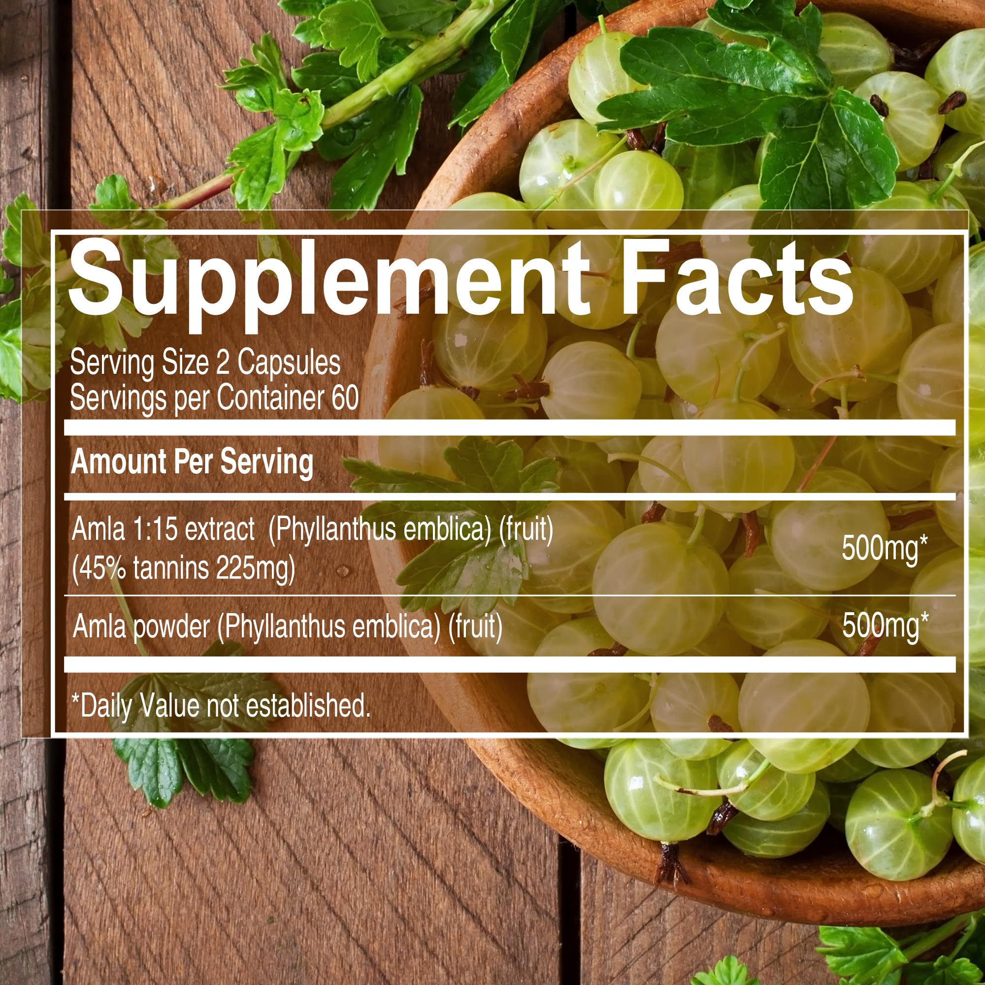 Pure Nutrition etiqueta nutricional enfocada en extracto estandarizado 45% taninos