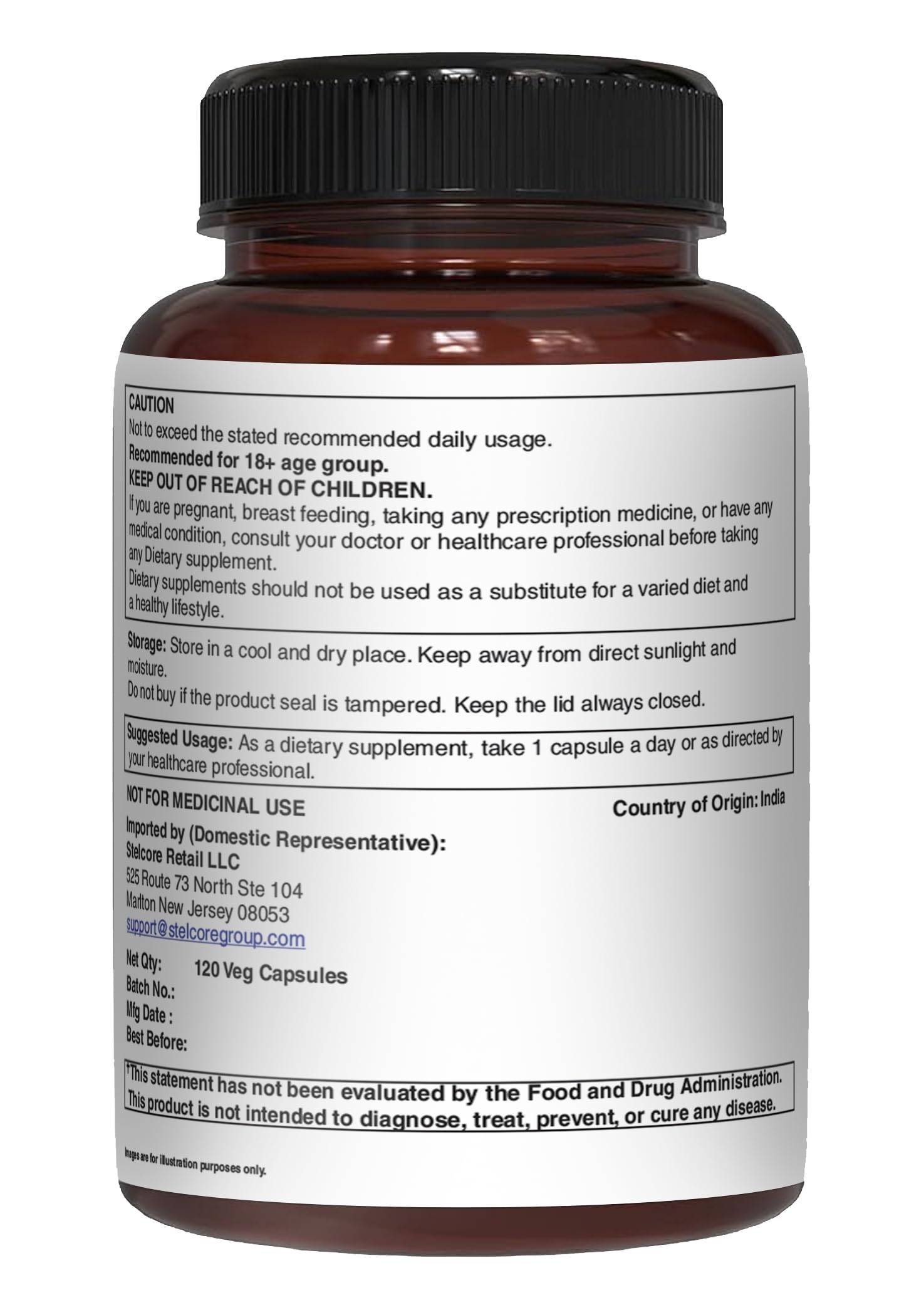 Pure Nutrition cápsula junto a moneda para escala, dimensiones claras y práctico