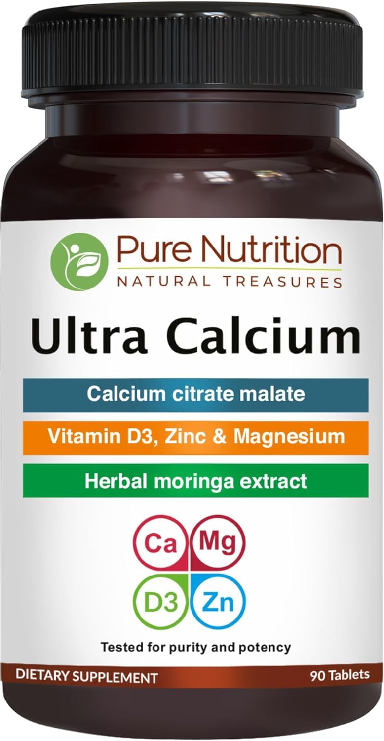 Pure Nutrition frontal del envase mostrando 90 tabletas y beneficios