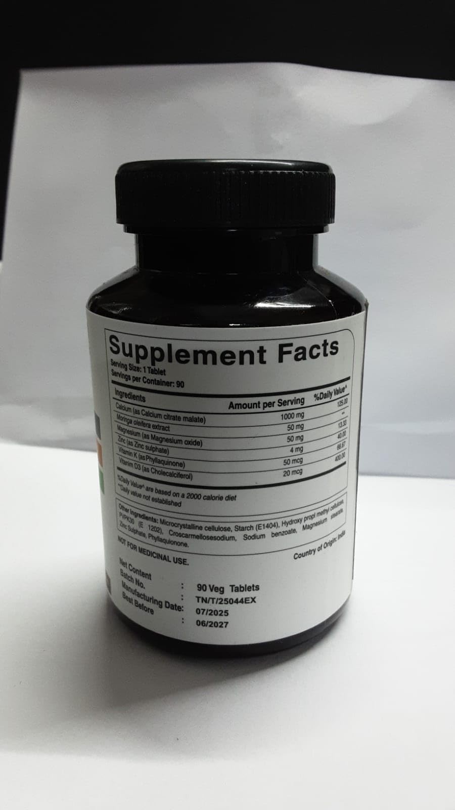 Pure Nutrition etiqueta nutricional con dosis e información clara