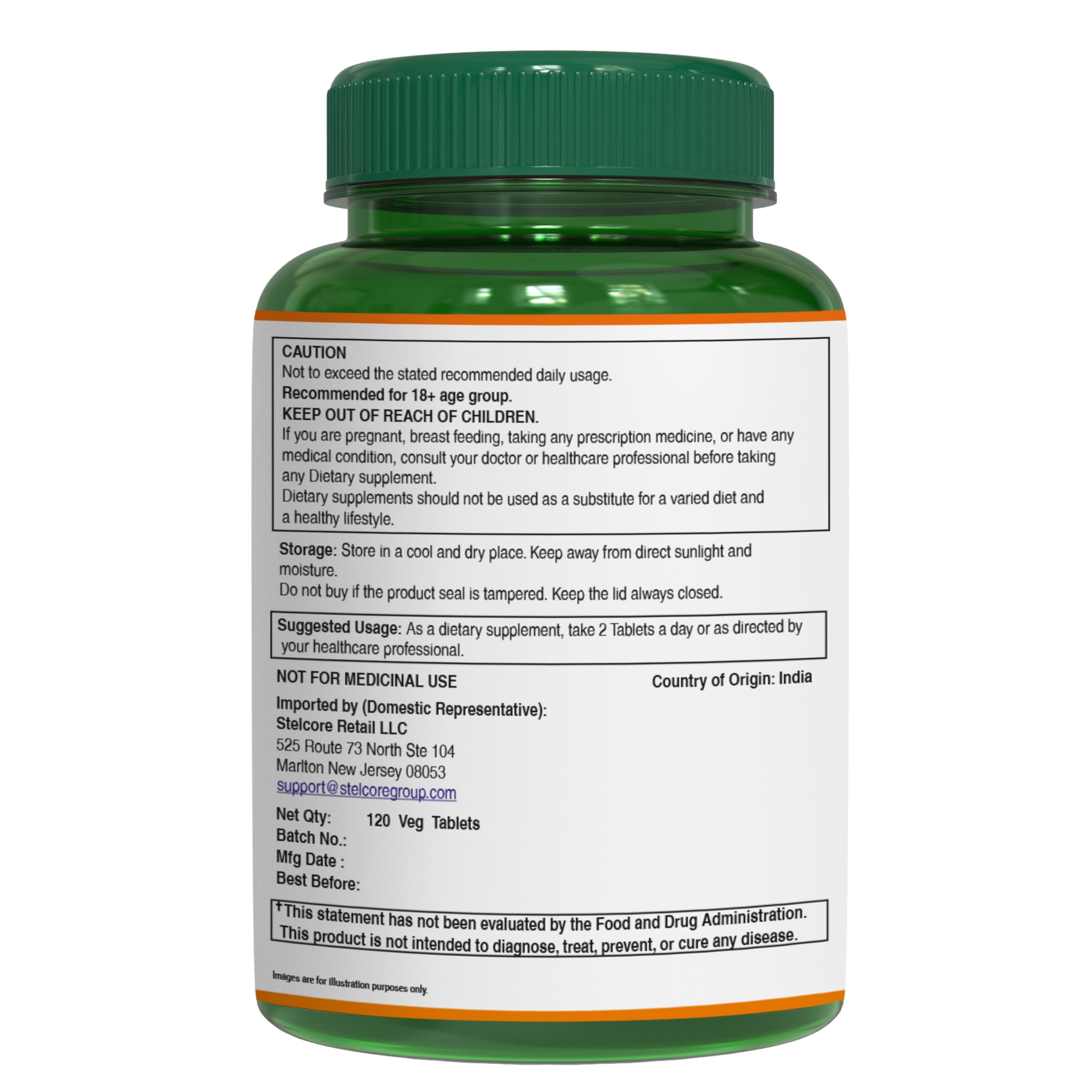 Pure Nutrition frasco Triphala en cocina moderna como parte de rutina saludable