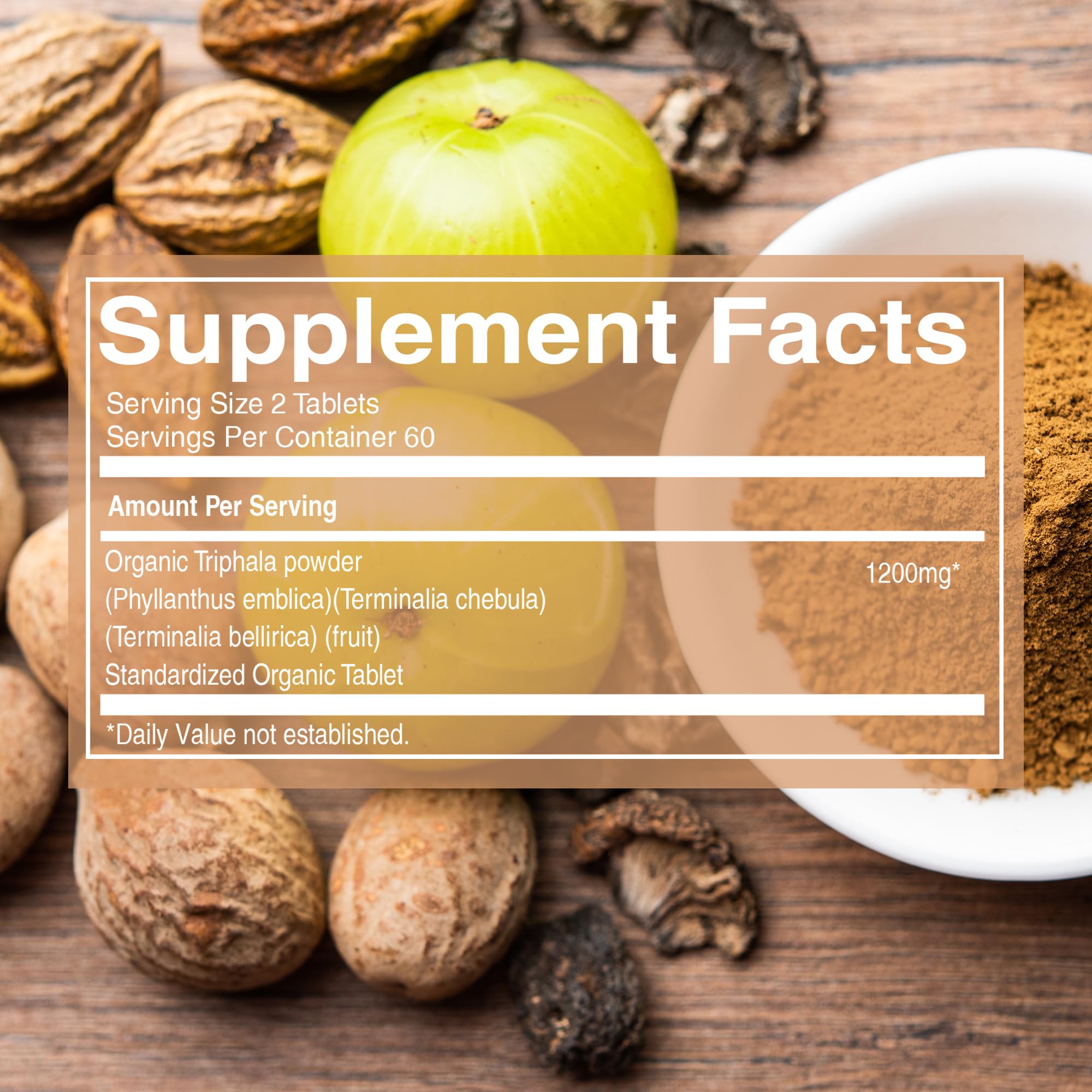 Pure Nutrition polvo de Triphala extendido para ver la mezcla de Amla Haritaki Bibhitaki