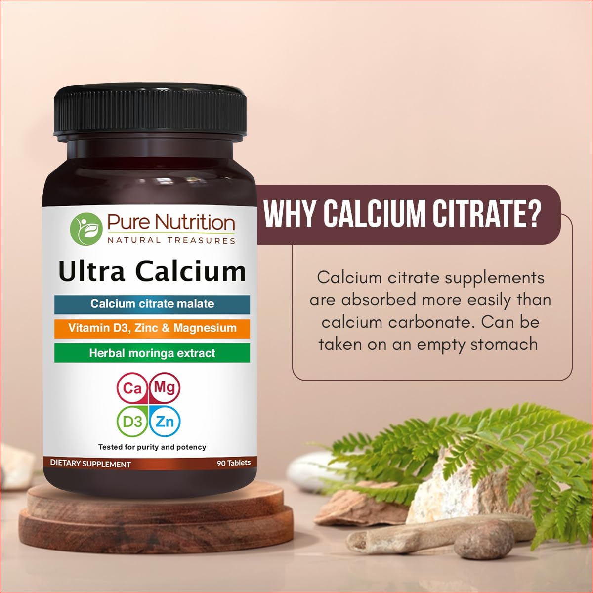 Pure Nutrition etiqueta nutricional con ingredientes y dosis visibles