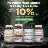 Pure Organic Elements frasco junto a un objeto cotidiano para comparar tamaño