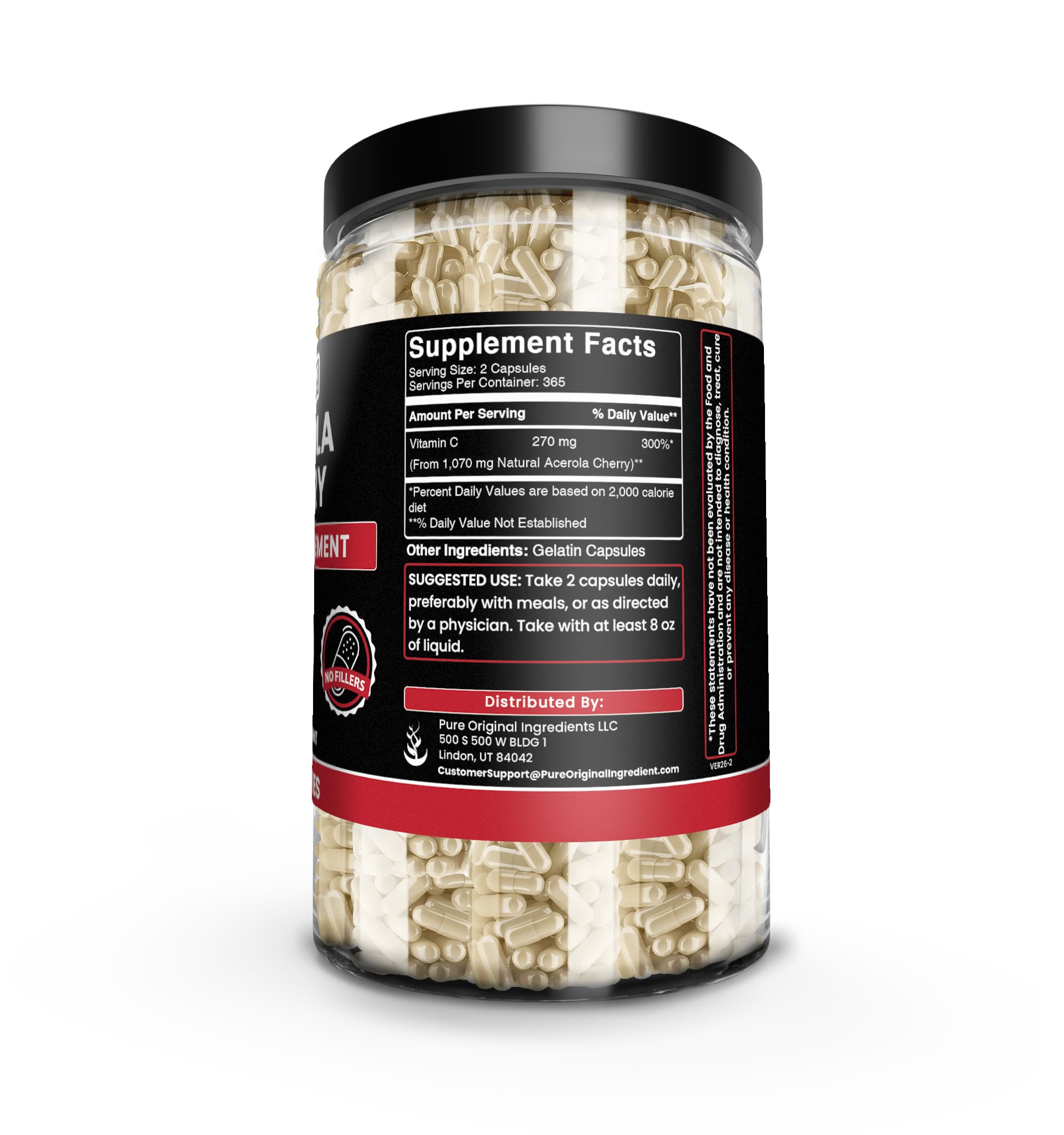 Pure Original Ingredients primer plano de una cápsula abierta para ver contenido puro