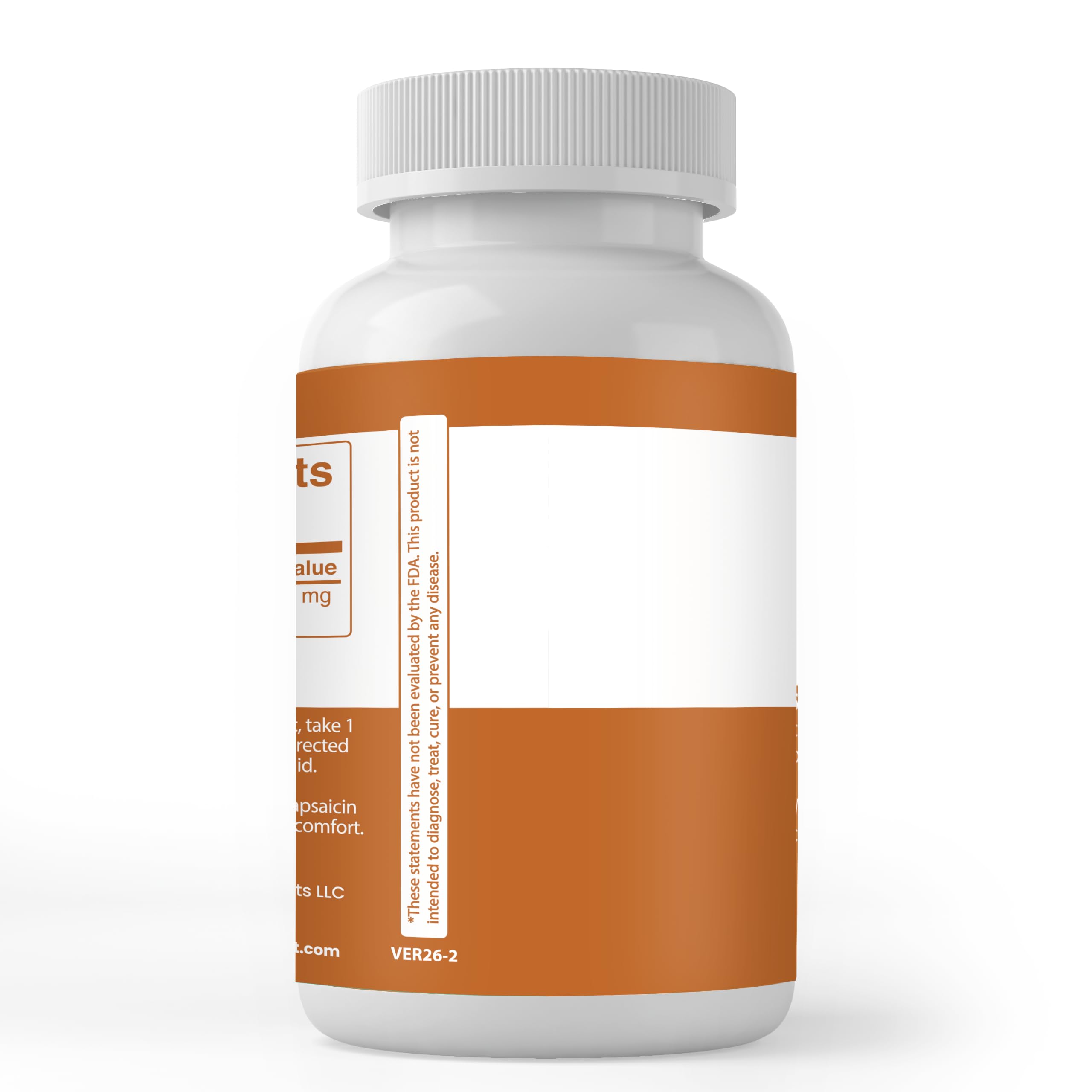 PURE ORIGINAL INGREDIENTS cápsulas en mano para comparar tamaño y dosificación