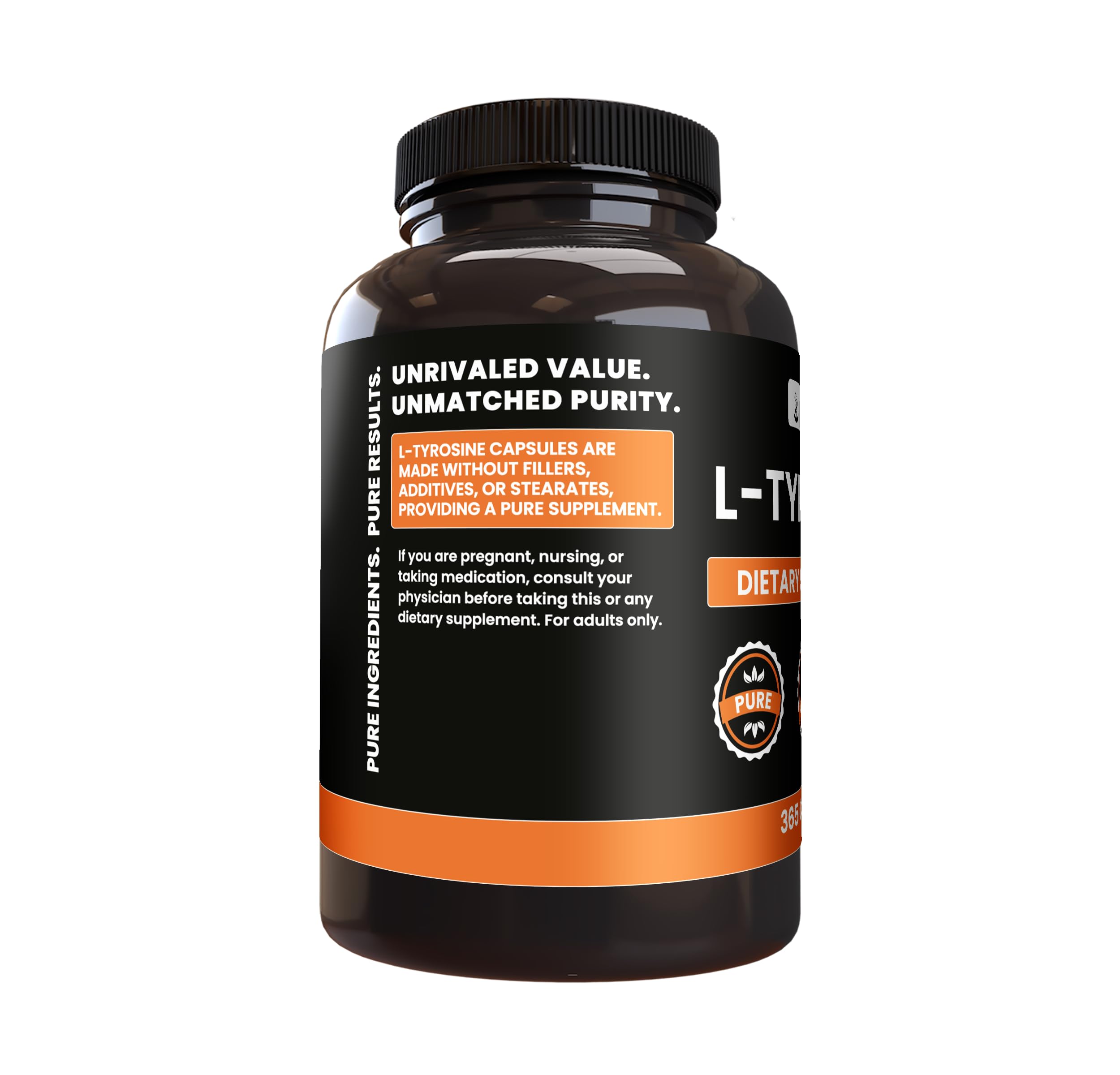 PURE ORIGINAL INGREDIENTS cápsulas en mano para comparar tamaño y dosis