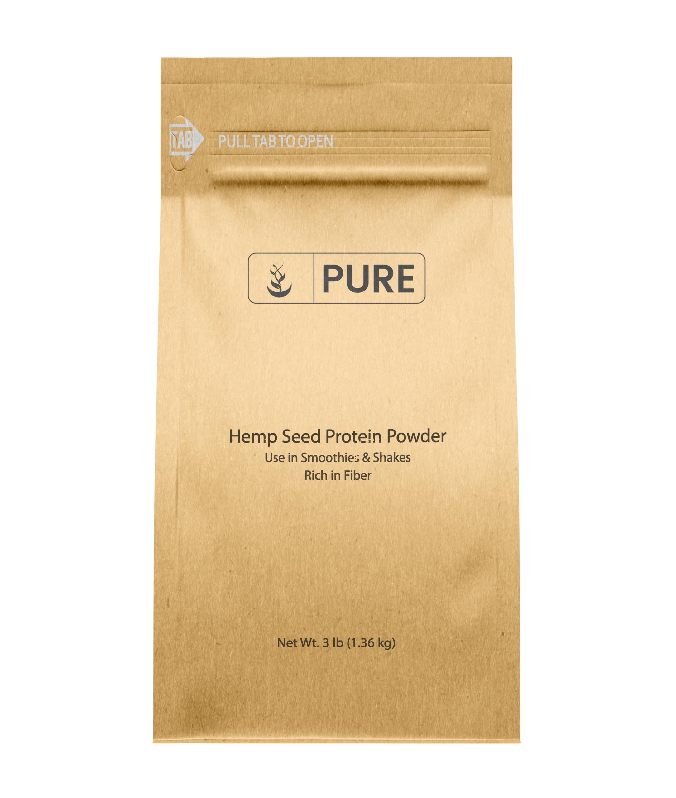 Pure Original Ingredients envase frontal mostrando texto y peso, claridad de marca y confianza