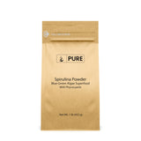 PURE ORIGINAL INGREDIENTS paquete frontal de espirulina 1 lb, presentación limpia y sin aditivos