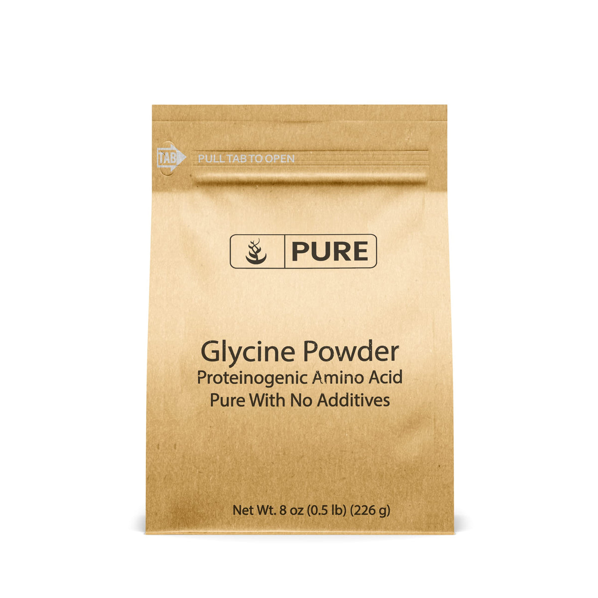 Pure Original Ingredients envase frontal con polvo de glicina, puro y claro beneficio