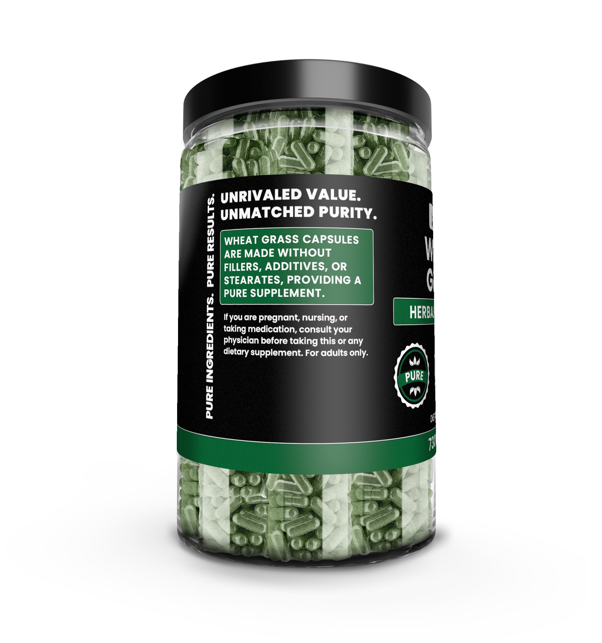 Pure Original Ingredients cápsulas apiladas mostrando tamaño fácil de tragar y consumo práctico