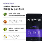 Pure Patch recipiente abierto con parches listos para aplicar por la noche