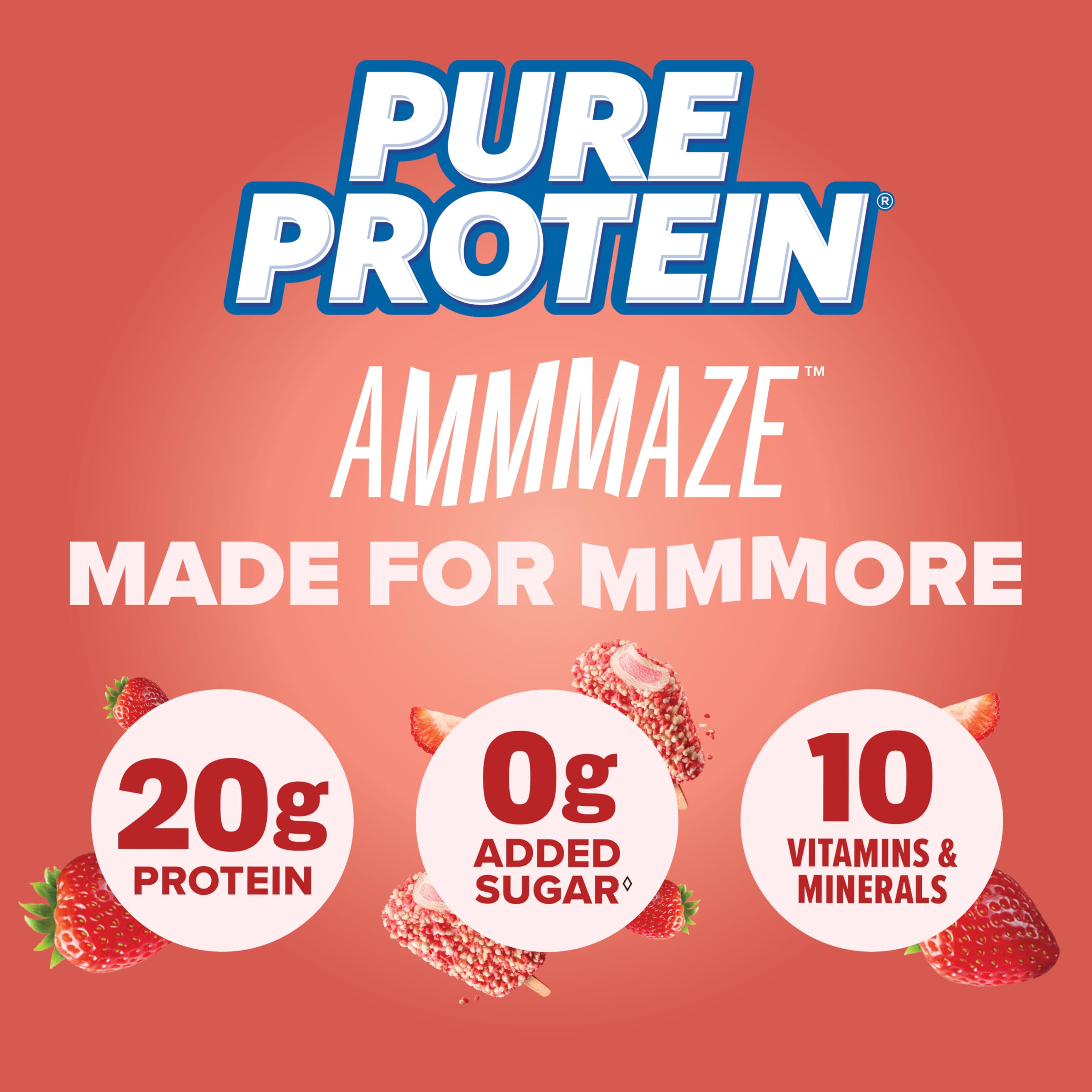 Pure Protein AMMMAZE barra en mano tras entrenamiento como snack de recuperación rápido