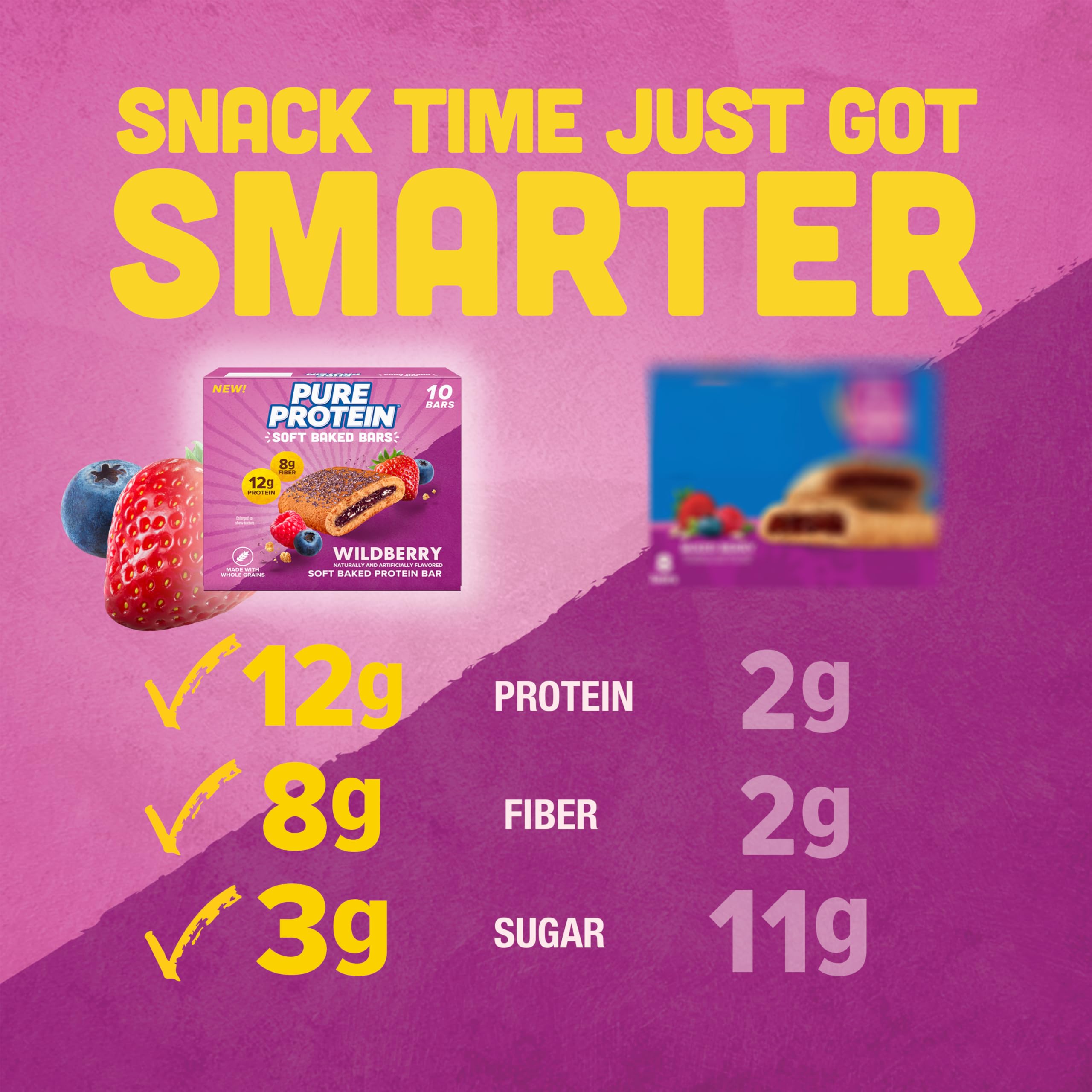 Pure Protein textura de la miga suave, fácil de masticar en movimiento