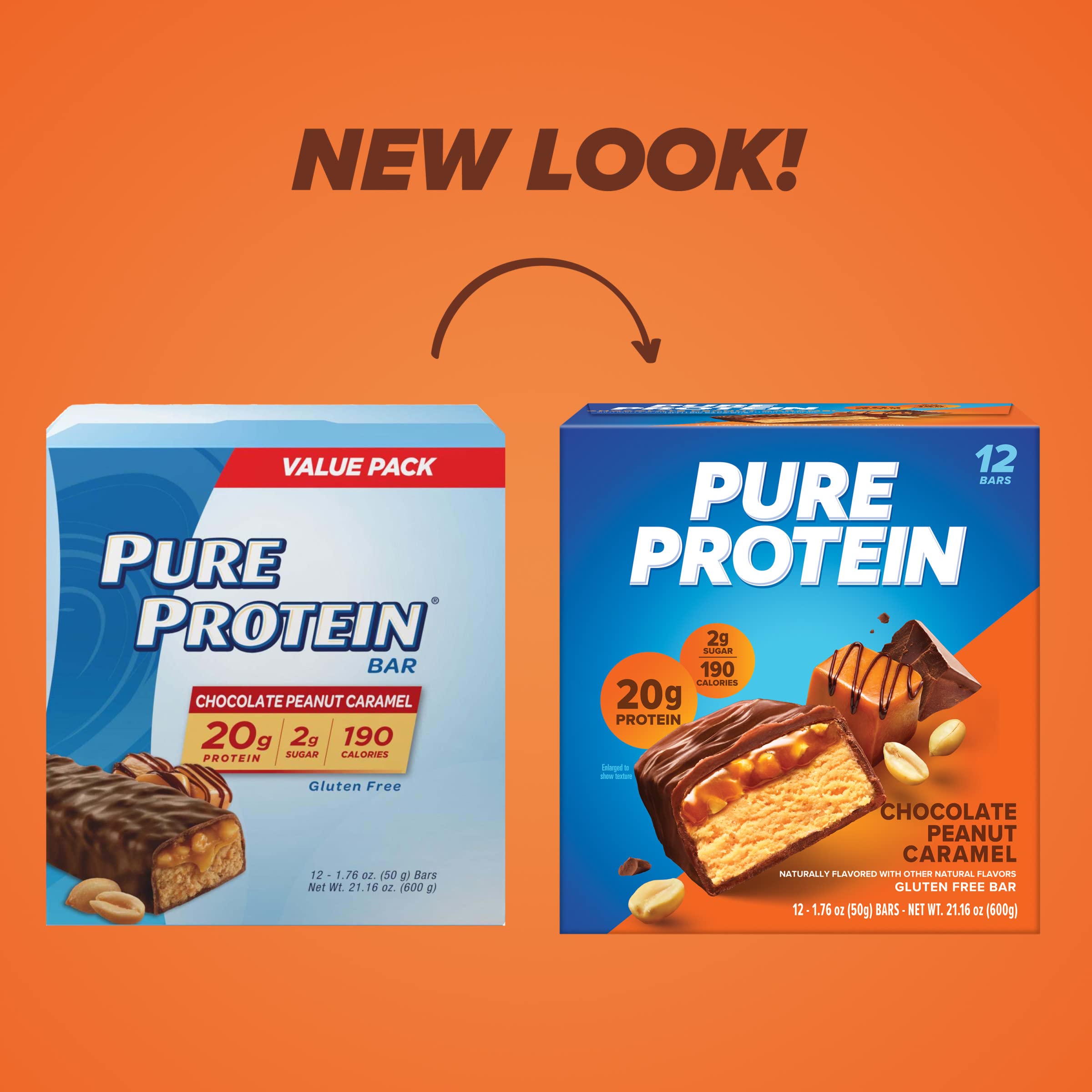 Pure Protein barra abierta mostrando capas y sabor indulgente