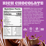 Pure Protein batido servido en vaso, sabor chocolate y energía rápida