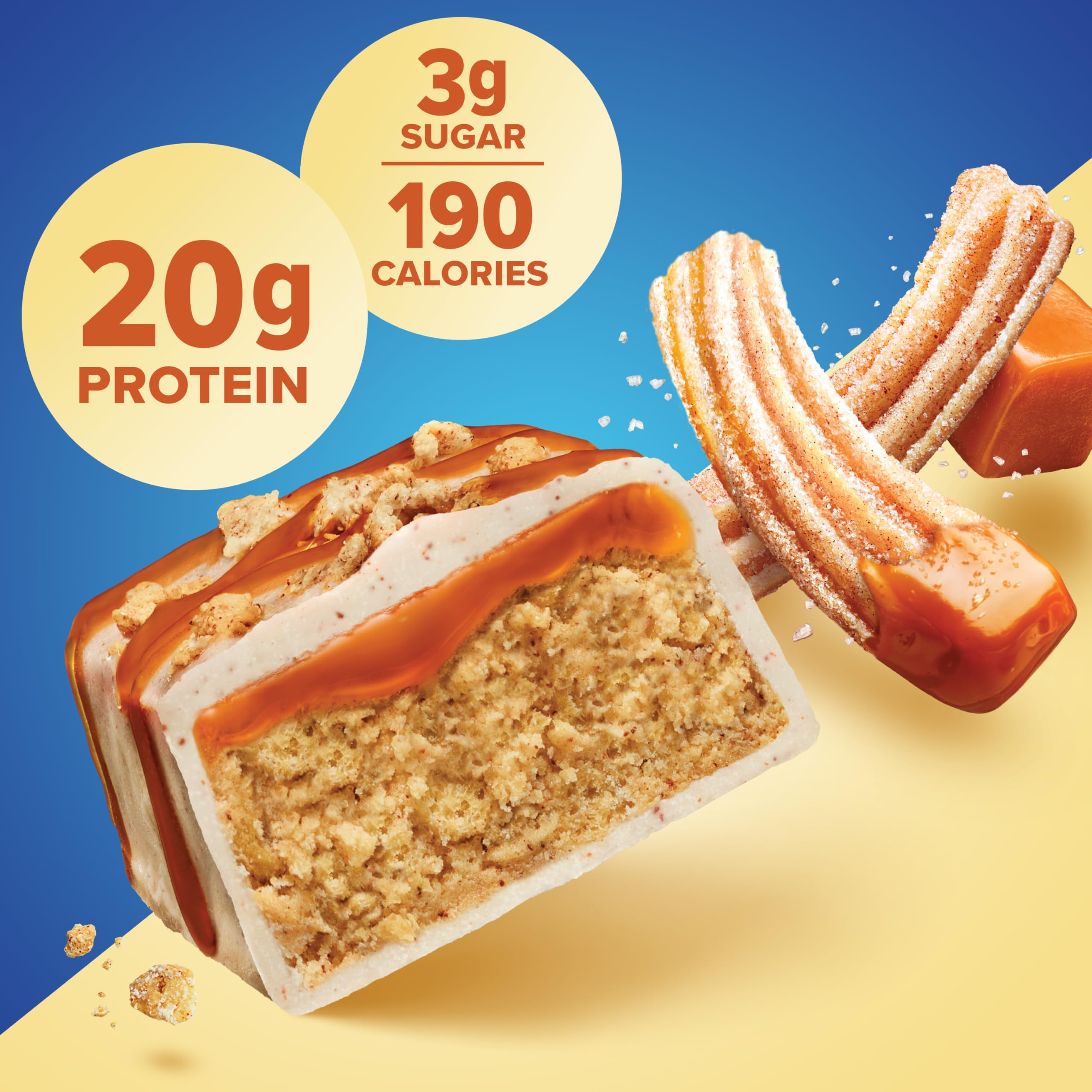 Pure Protein primer plano de la superficie crujiente que aporta satisfacción