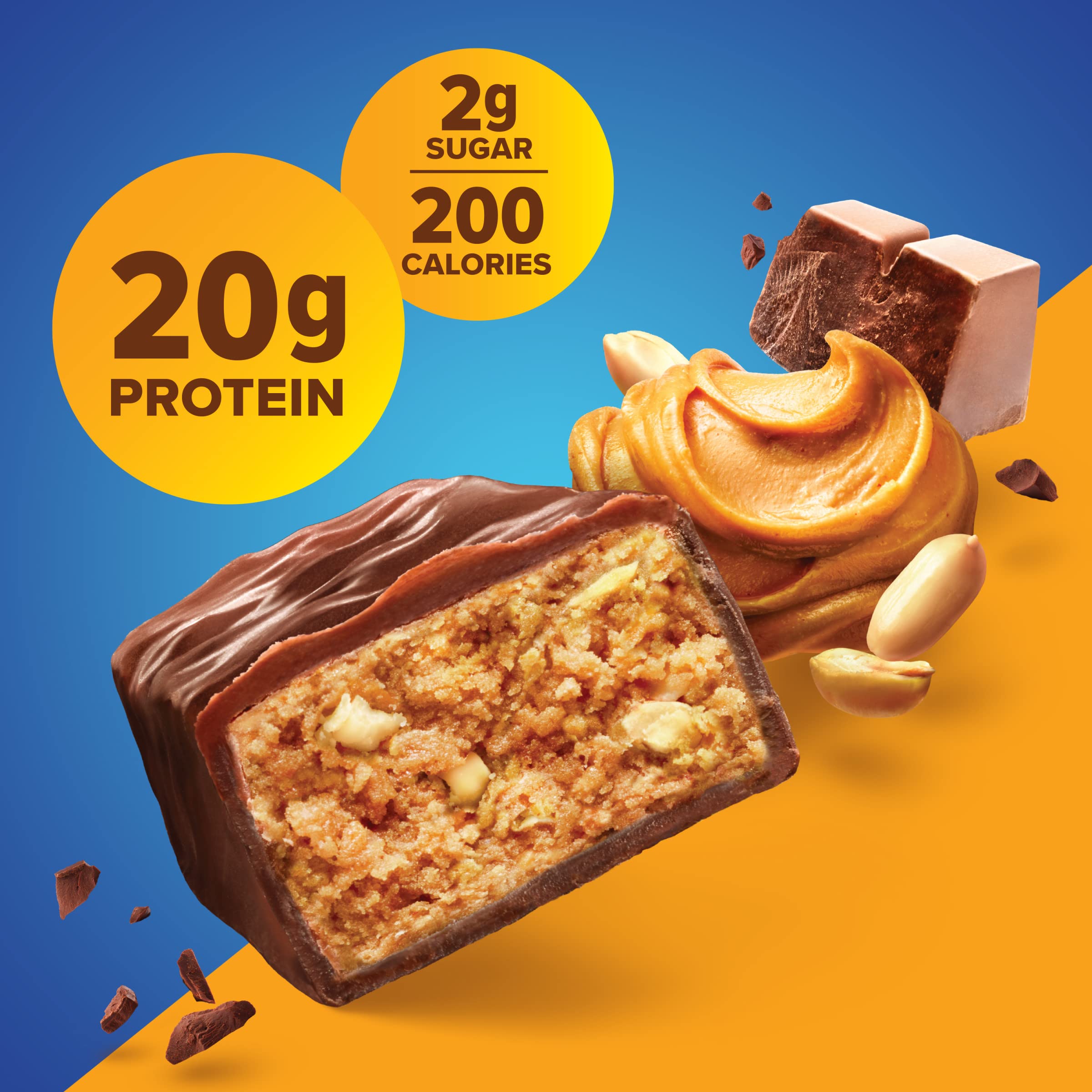 Pure Protein barra junto a regla para comparar tamaño y porción controlada