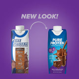 Pure Protein detalle de etiqueta con ingredientes y vitaminas visibles