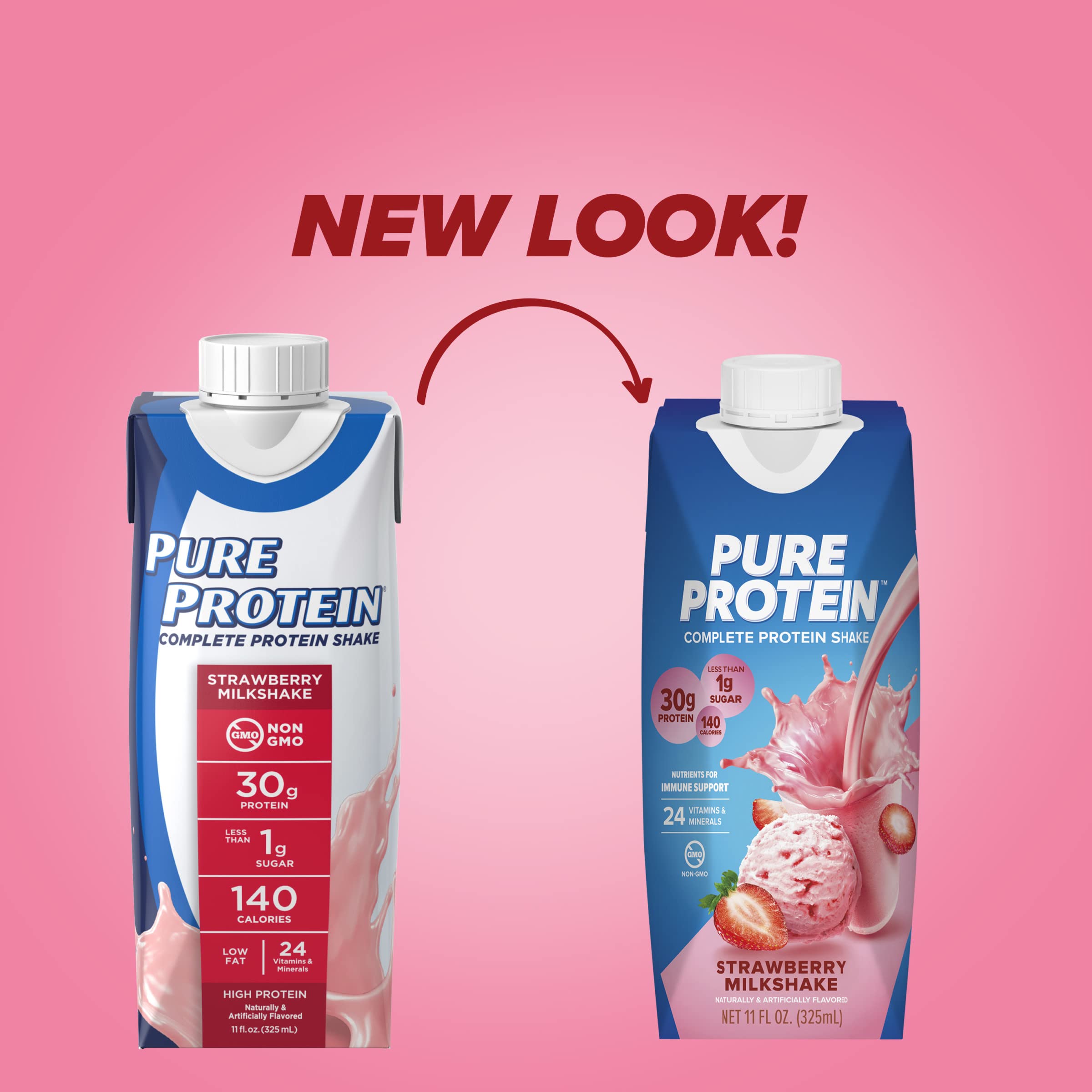 Pure Protein detalle de etiqueta con información de 30 g de proteína