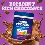 Pure Protein textura del polvo en cucharada, fácil de mezclar y sin grumos