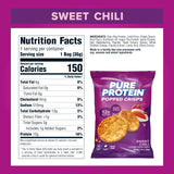 Pure Protein primer plano textura crujiente que destaca ligereza y crunch