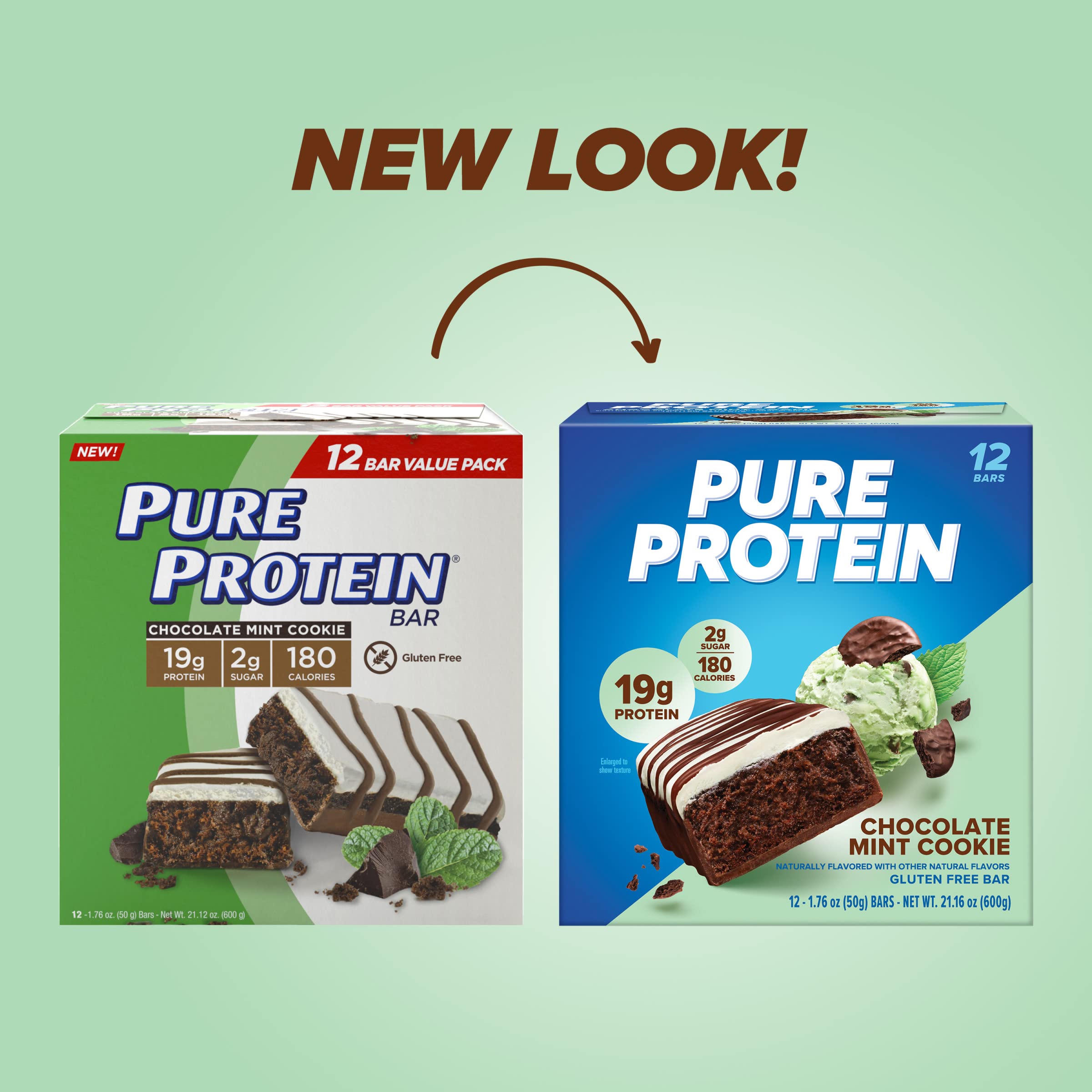 Pure Protein primer plano de la textura crujiente que aporta sabor