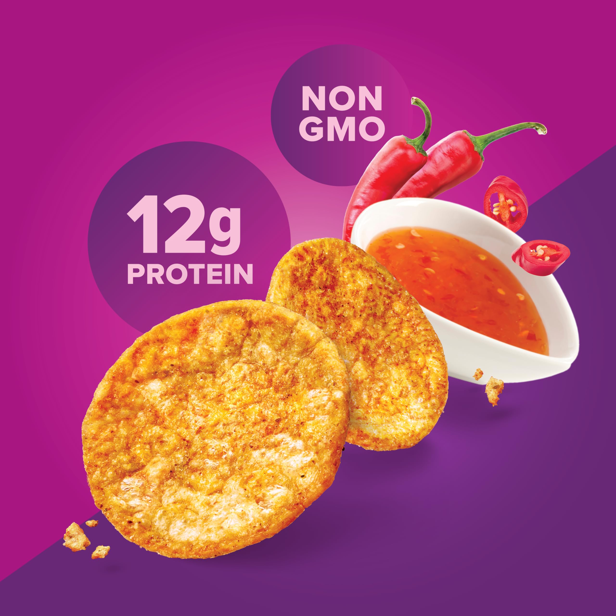 Pure Protein comparación de tamaño en mano para visualizar porción práctica