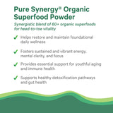 PURE SYNERGY envase junto a una cuchara para comparar tamaño y porción