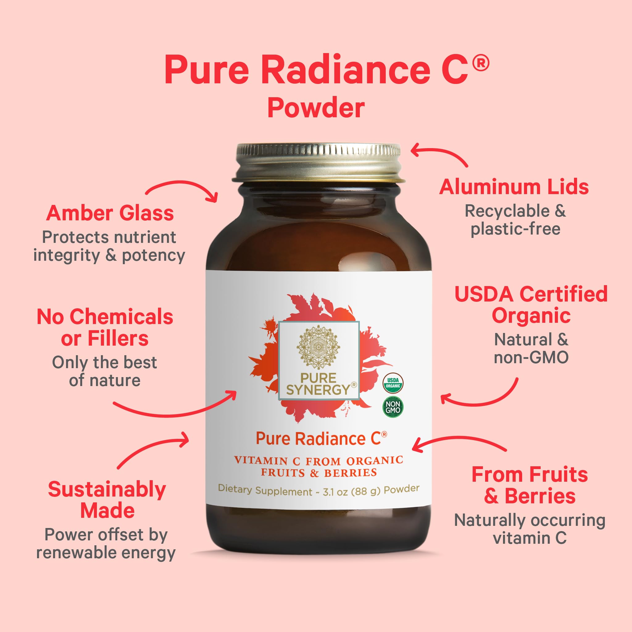 Pure Synergy cuchara con polvo lista para mezclar, conveniencia diaria
