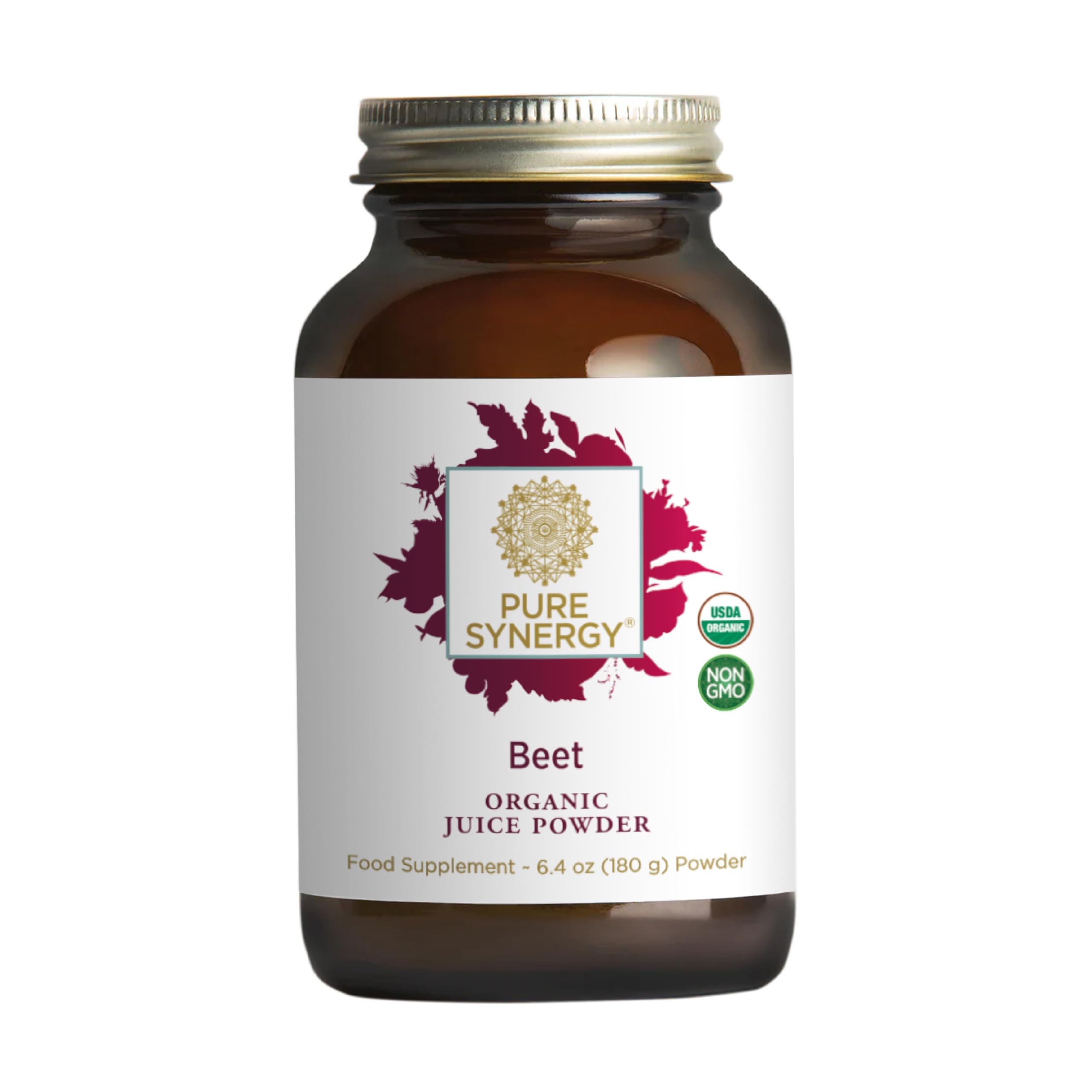 PURE SYNERGY etiqueta con certificaciones orgánico y vegano que inspiran confianza