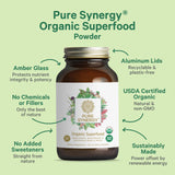 PURE SYNERGY detalle de ingredientes verdes y algas para nutrición integral