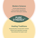 Pure Synergy frasco en un ambiente relajante junto a una vela