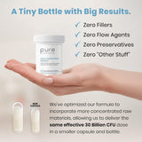 Pure Therapro Rx botella con Activ-Vial para preservar probióticos sin refrigeración