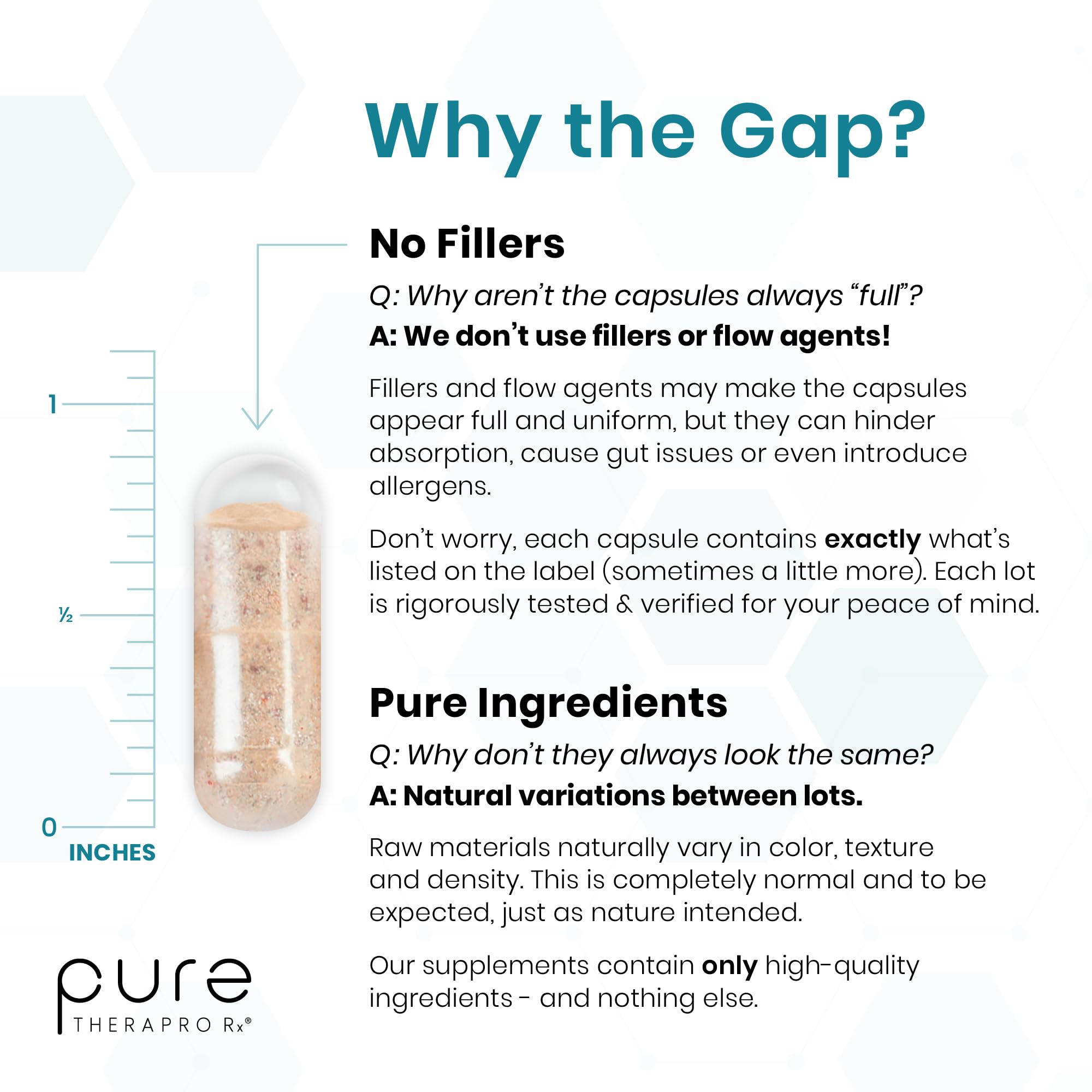 Pure Therapro Rx cápsula DRcaps resistente al ácido mostrando protección de nutrientes
