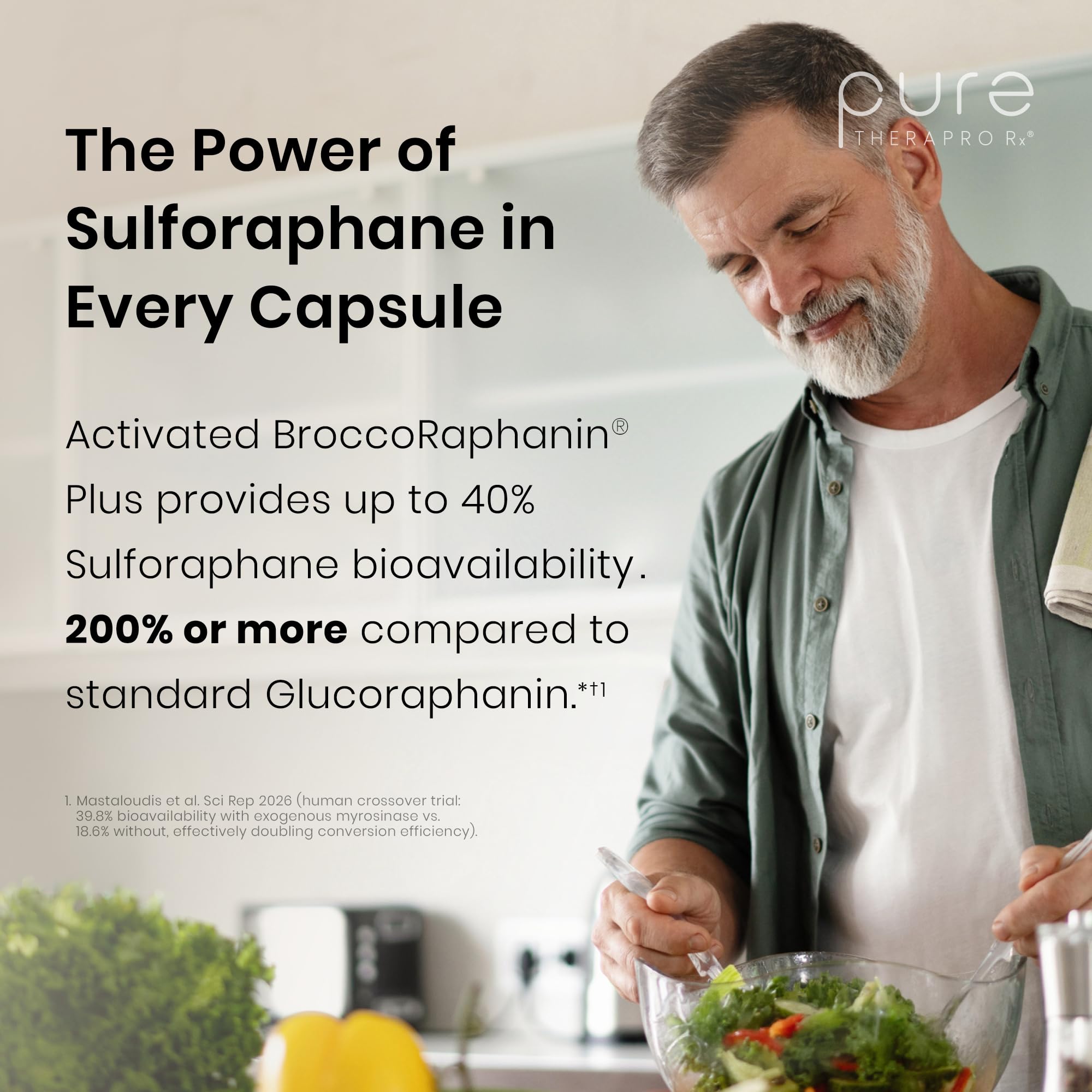 Pure Therapro Rx cápsula sobre fondo natural que transmite limpieza