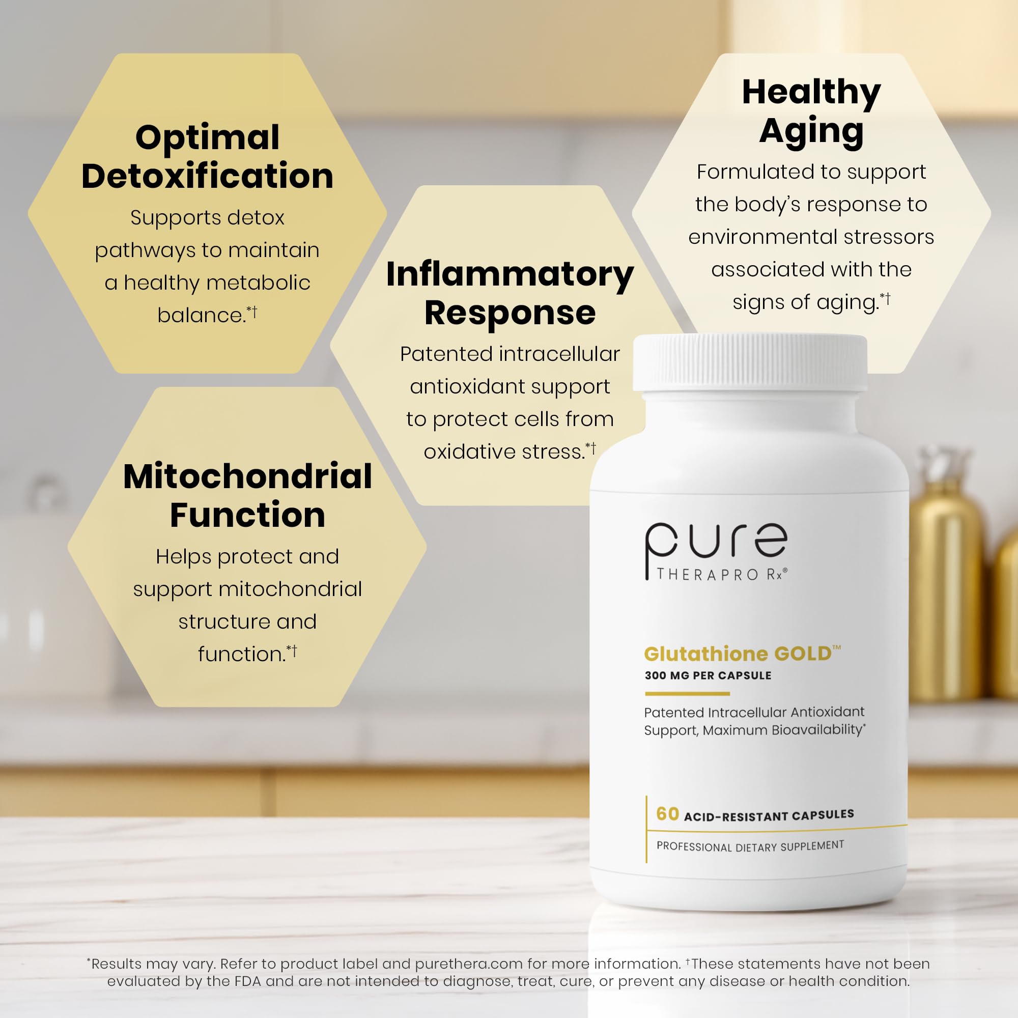Pure Therapro Rx cápsulas en mano para comparar tamaño y dosificación