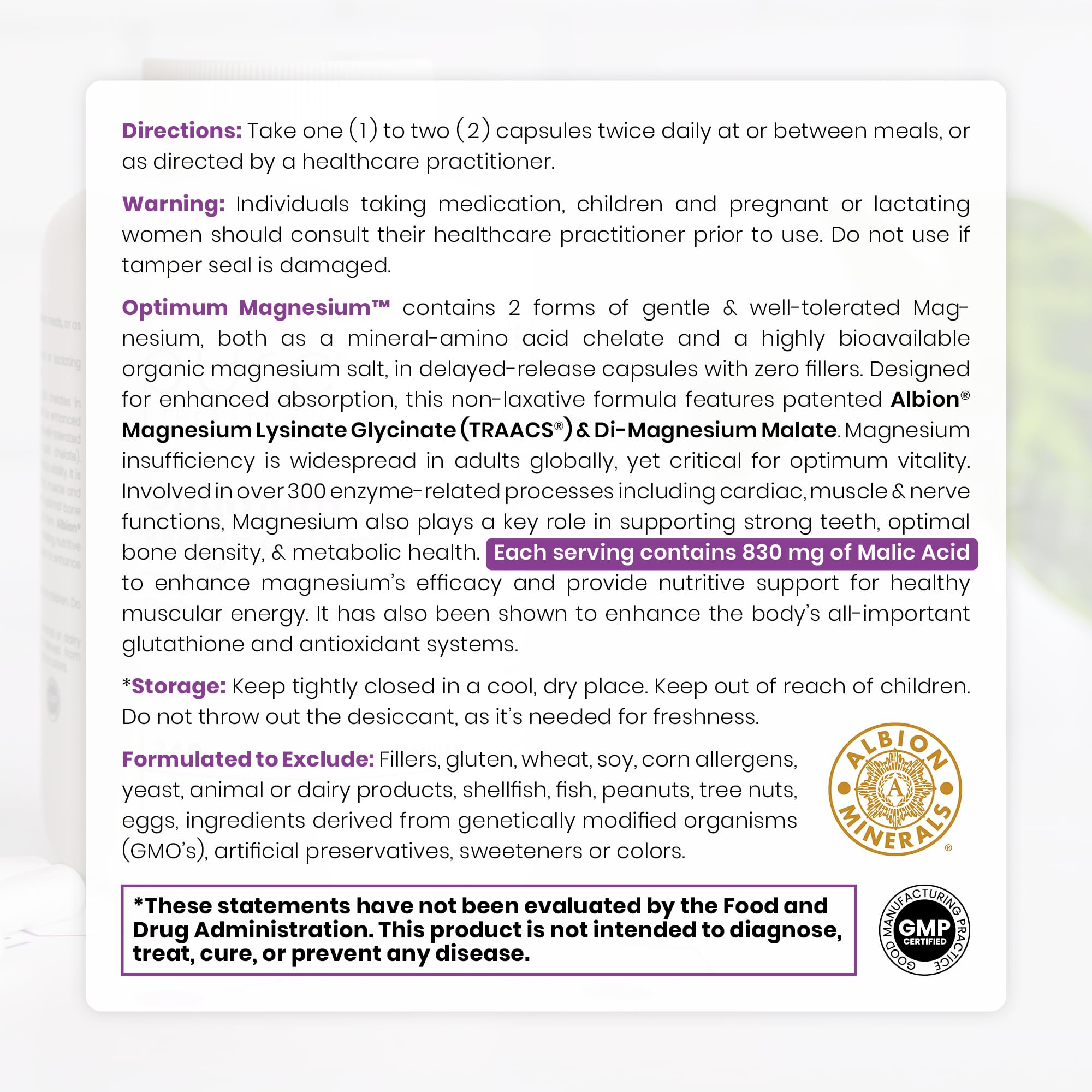 Pure Therapro Rx cápsulas en mano para comparar tamaño y dosis por día