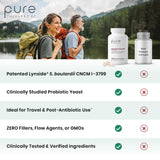 Pure TheraPro Rx cápsulas en mano para visualizar la porción diaria