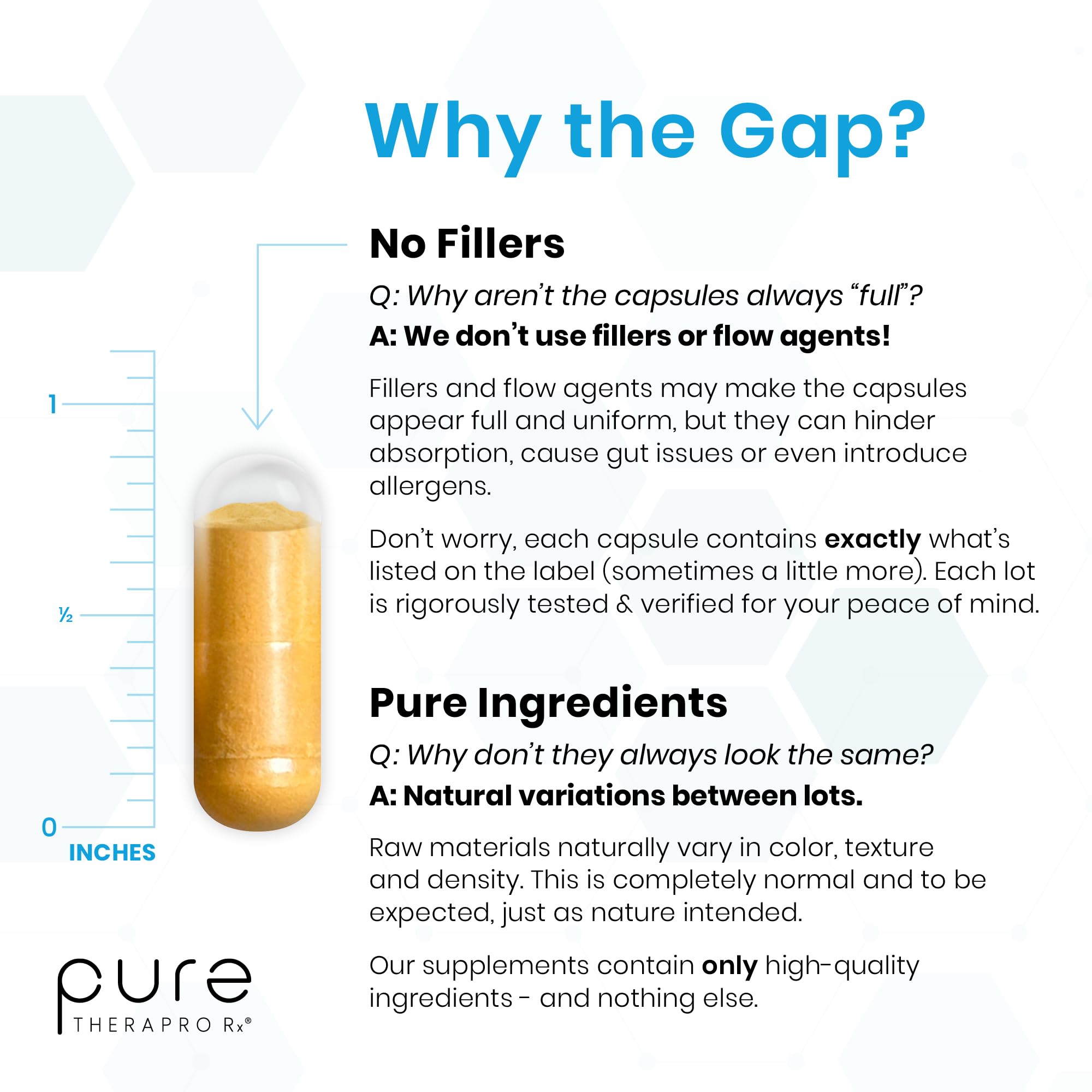 Pure Therapro Rx certificado NSF mostrado para confianza y control de calidad