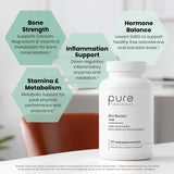 Comparación de tamaño Pure Therapro Rx en mano para visualizar dosis diaria
