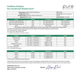 Pure Therapro Rx certificado NSF en etiqueta indicando control de calidad