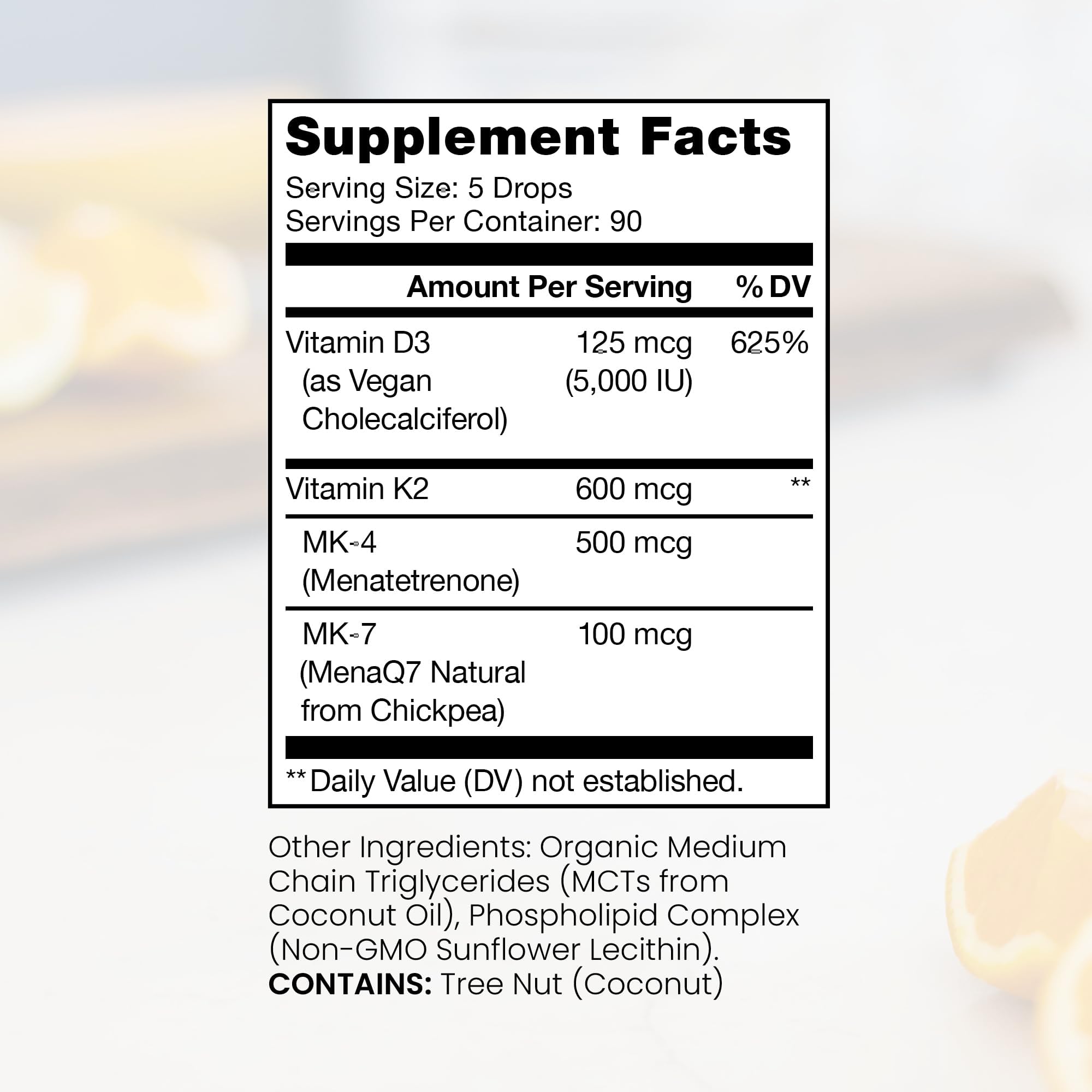 Pure Therapro Rx etiqueta de ingredientes y sello de fabricación en EE. UU.