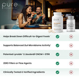 Pure Therapro Rx envase abierto con cápsulas visibles, beneficiando planificación mensual