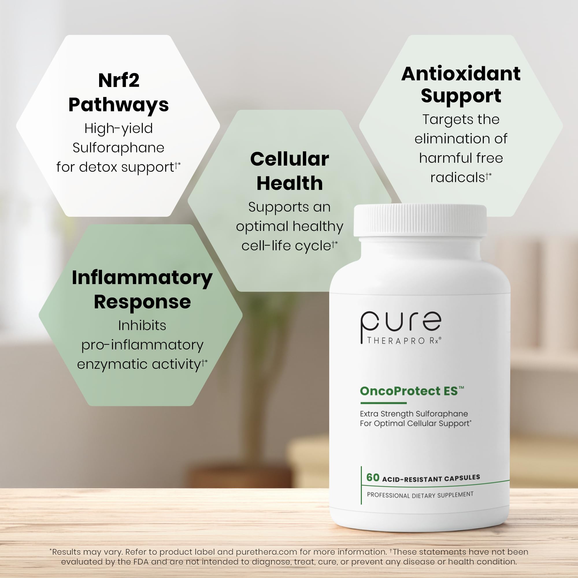 Pure Therapro Rx etiqueta con pruebas de terceros indicando calidad