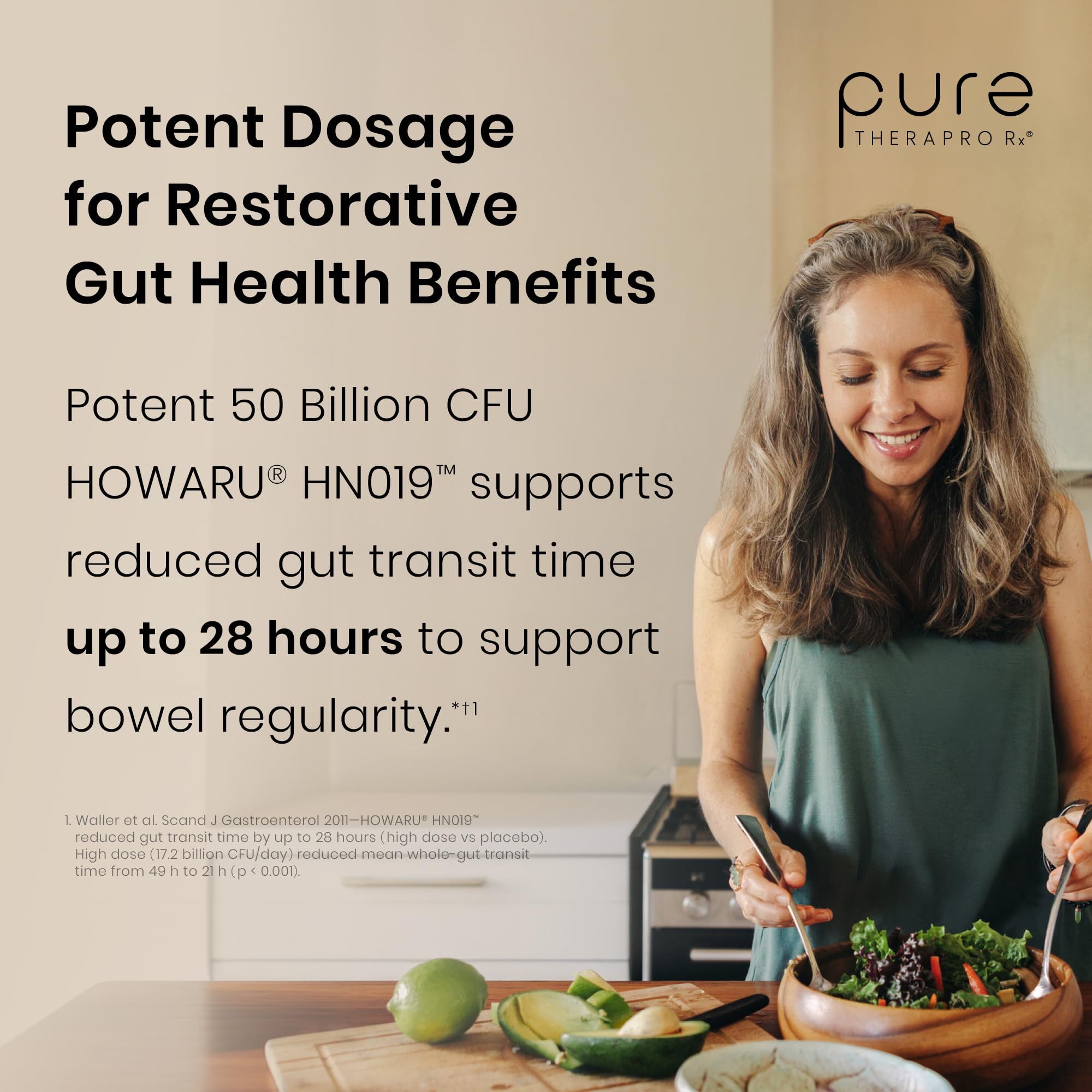 Pure Therapro Rx etiqueta nutricional enfocada en cepas y sin rellenos