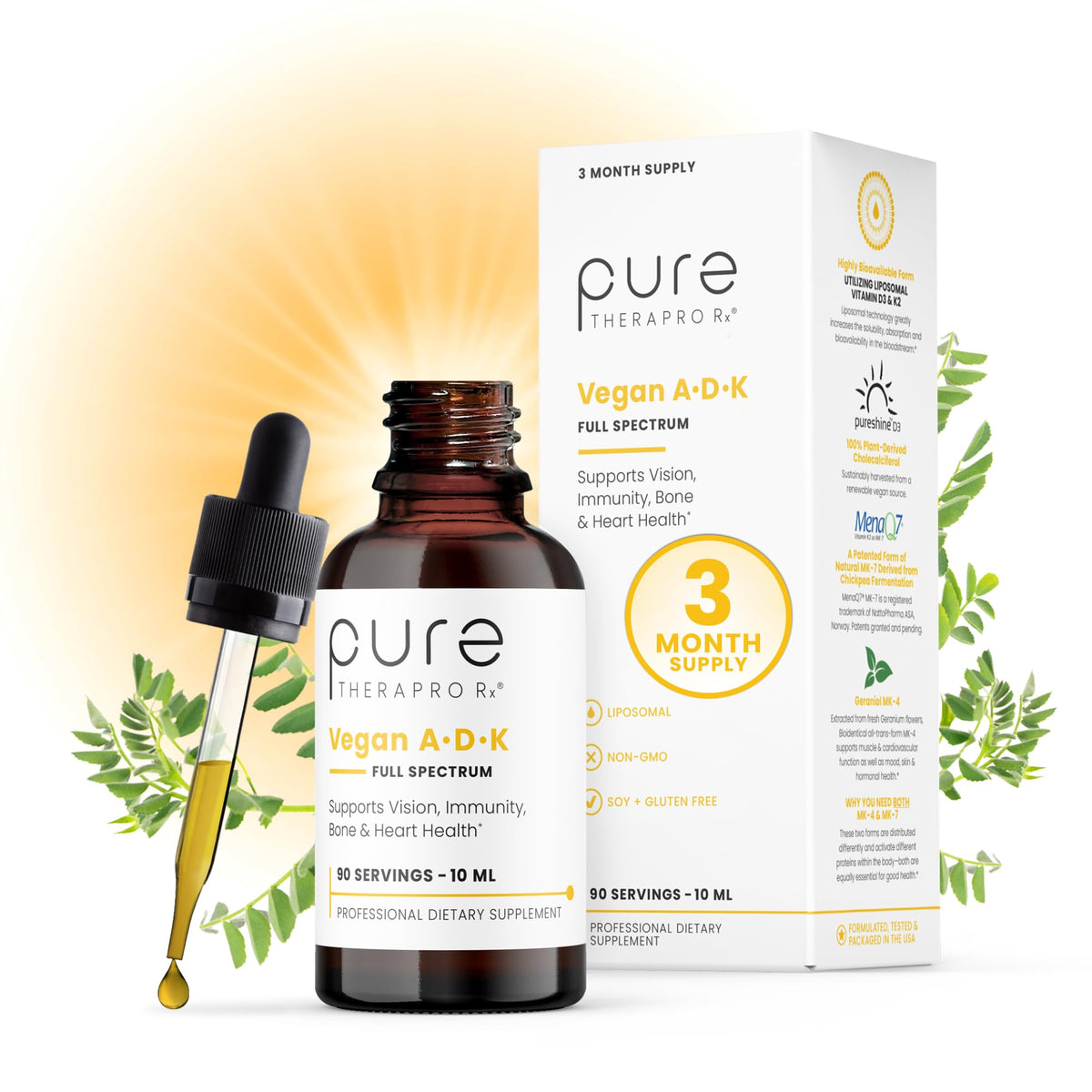 Pure Therapro Rx frasco frontal mostrando etiqueta clara y beneficios
