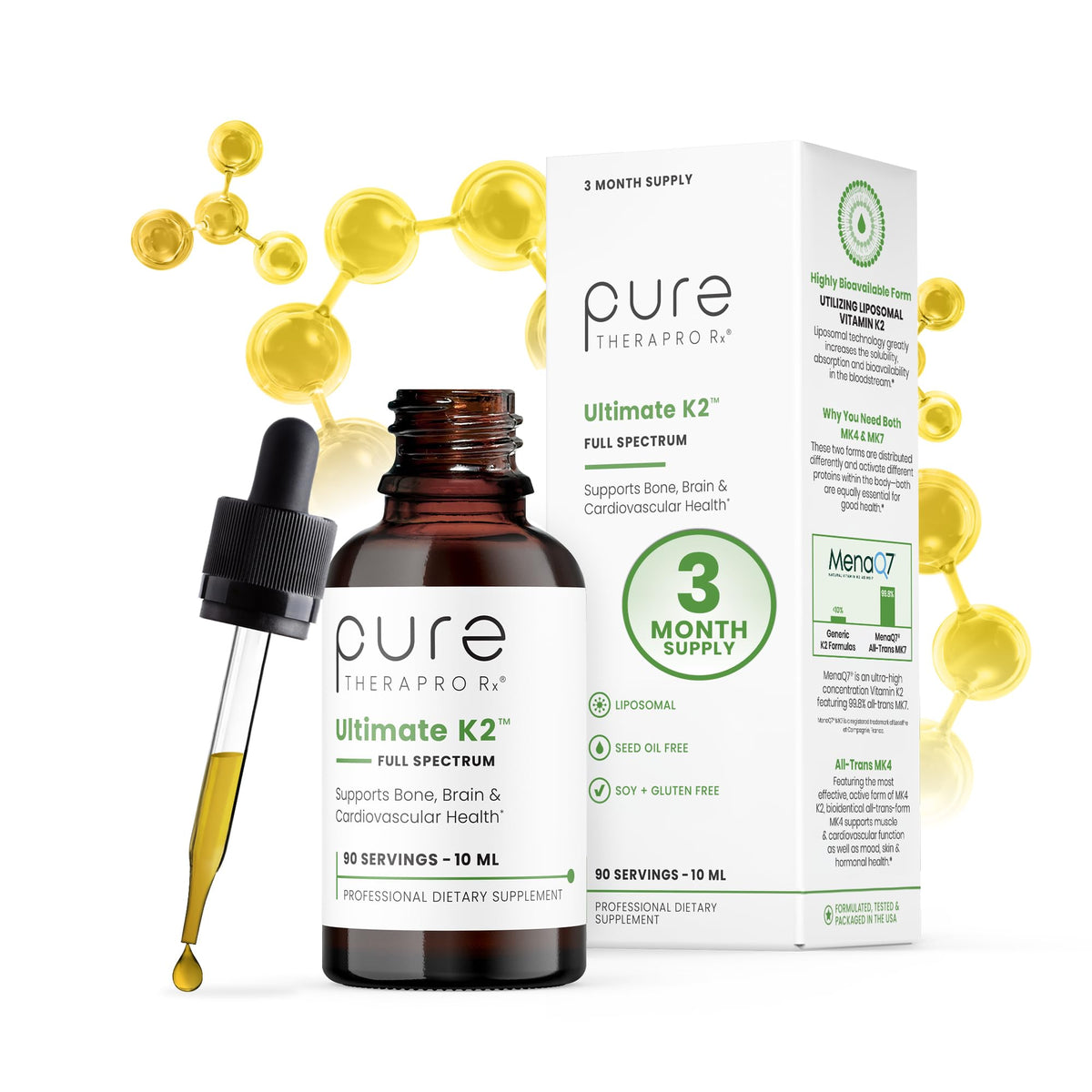 Pure Therapro Rx frente del producto mostrando diseño y tamaño