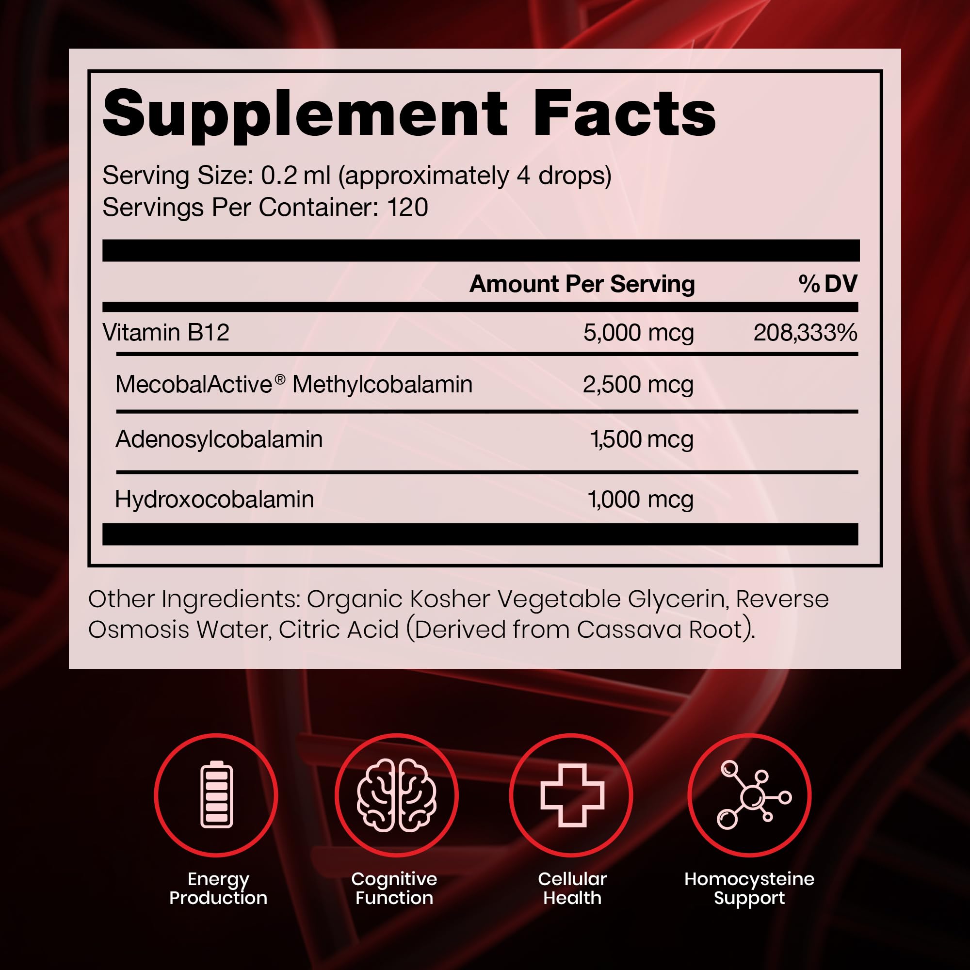 Pure Therapro Rx gotero de vidrio enfatizando dosificación precisa